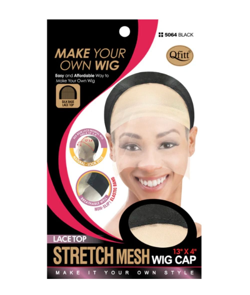 M&M Qfitt Stretch Mesh Frontal Lace Top Wig Cap[Black], ACCESSORIES JEWELRY FASHION - Cloré Beauty