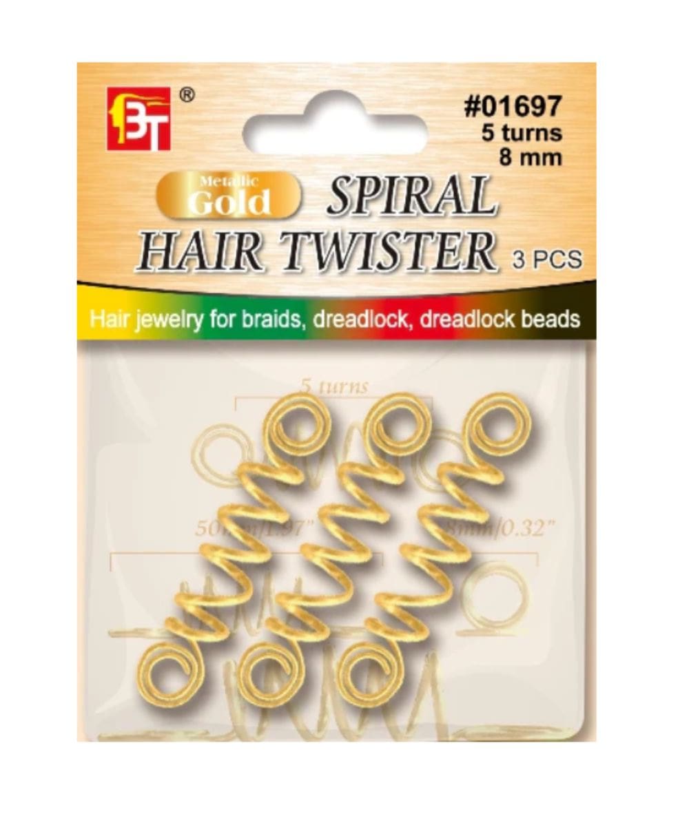 Beauty Town Spiral Hair Twister 8Mm 3Pcs[Gold] #01697, Hair Tools - Cloré Beauty