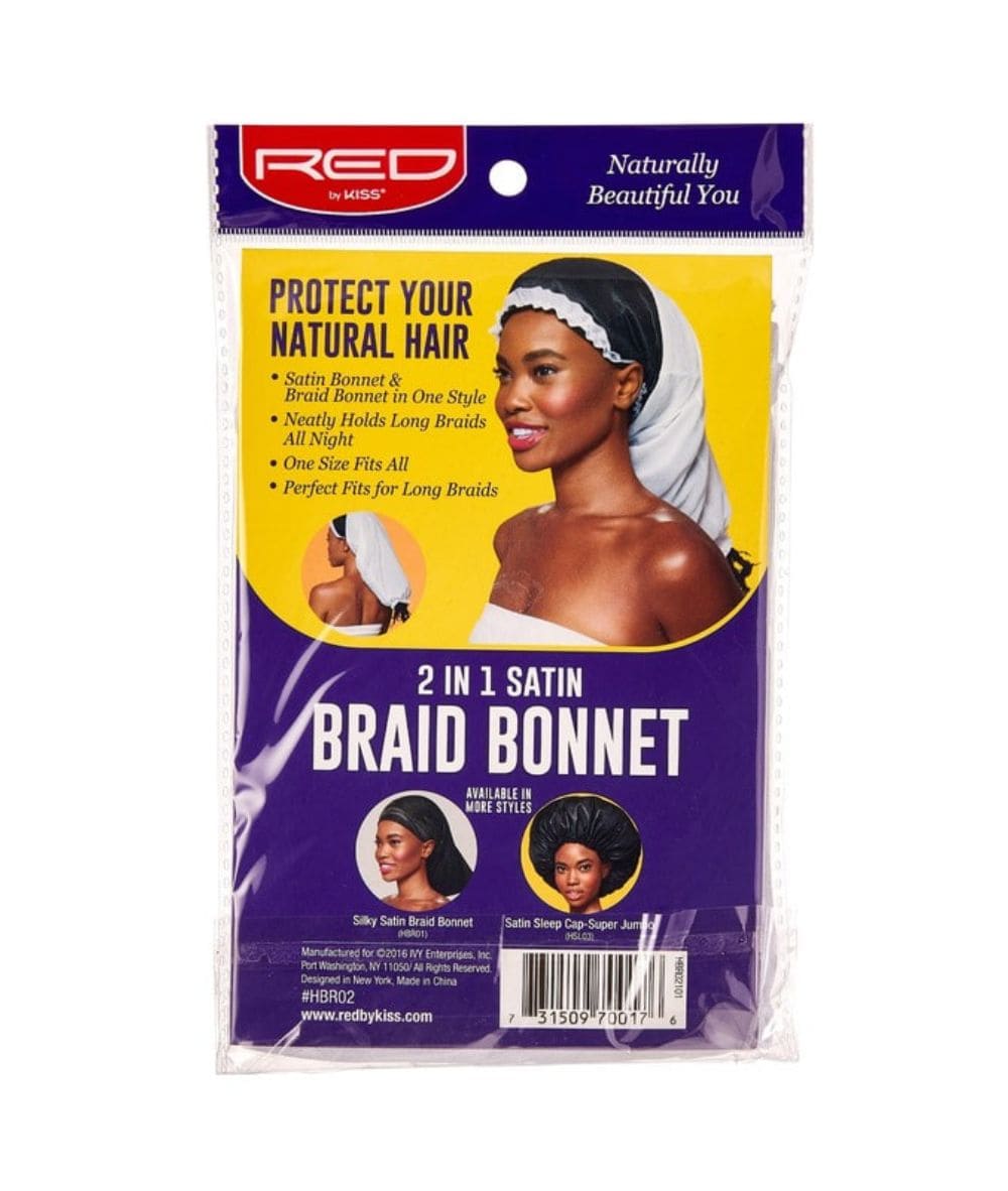 Red By Kiss Hbr01 Silky Satin Braid Bonnet [Black], ACCESSORIES JEWELRY FASHION - Cloré Beauty