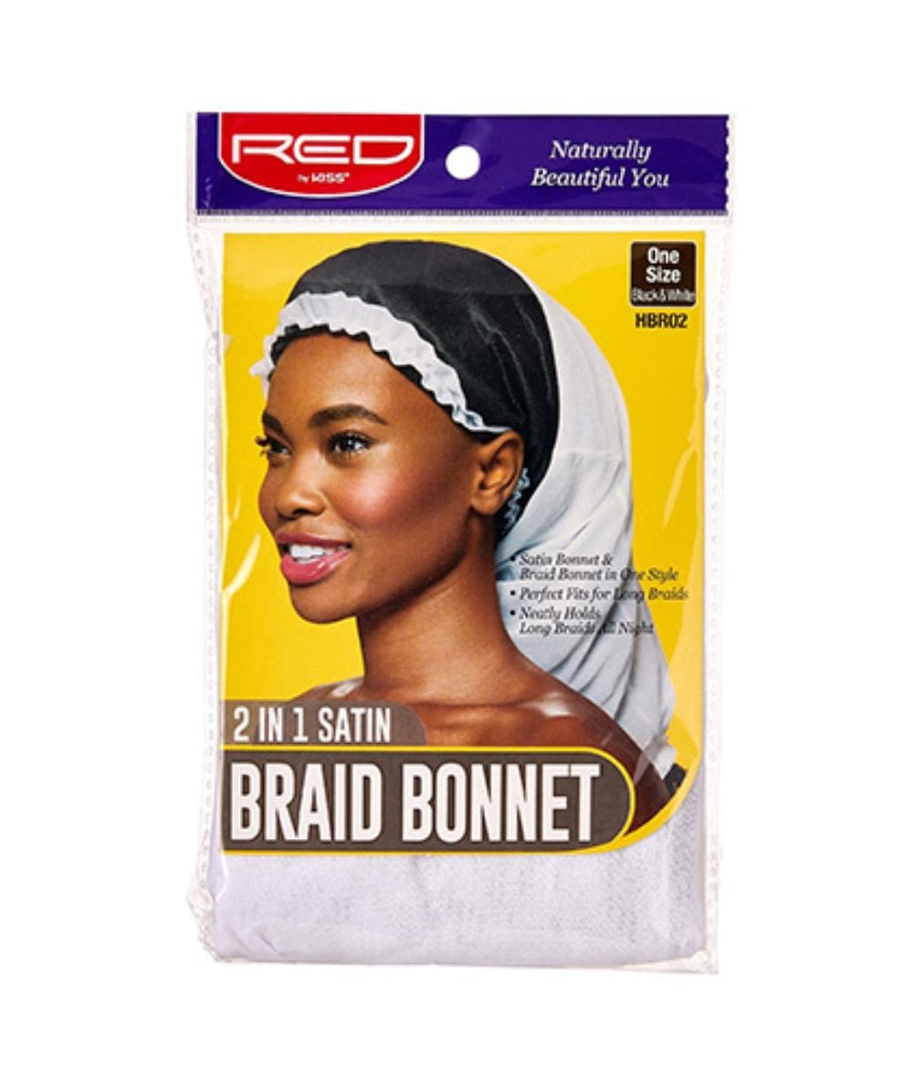Red By Kiss Hbr02 2In1 Satin Braid Bonnet [Black], ACCESSORIES JEWELRY FASHION - Cloré Beauty