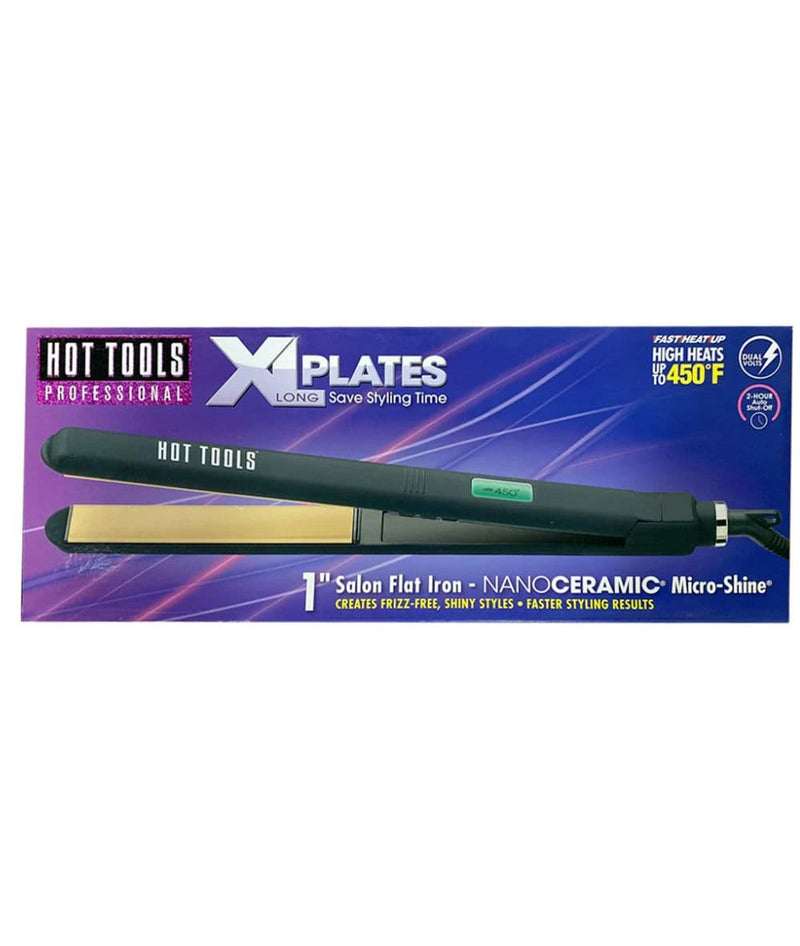 Hot Tools Professional Xl Plates 1" Salon Flat Iron Nano Ceramic 