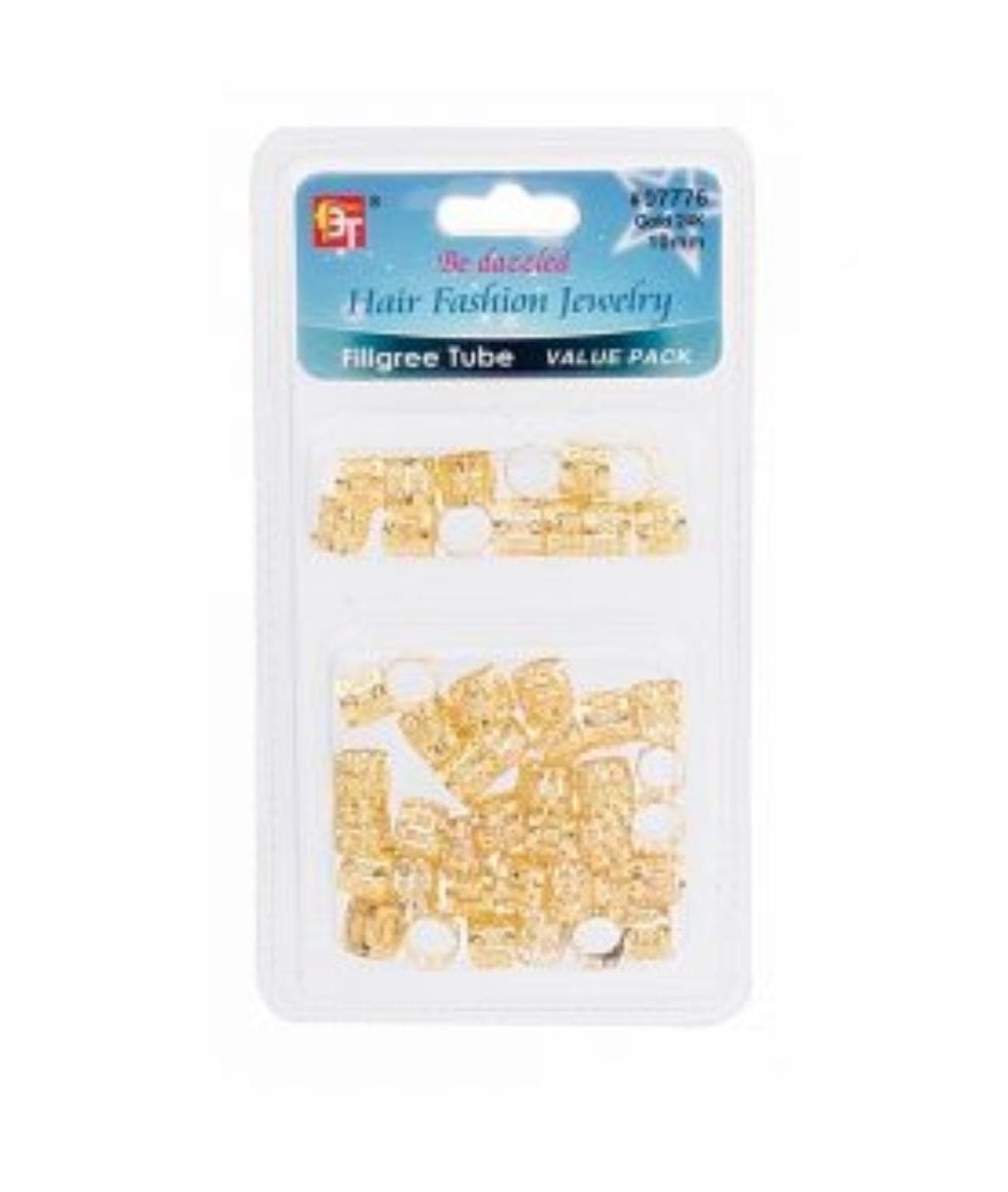 Beauty Town Filigree Tube 10X8Mm Value Pack 50Pcs [Gold] #07776