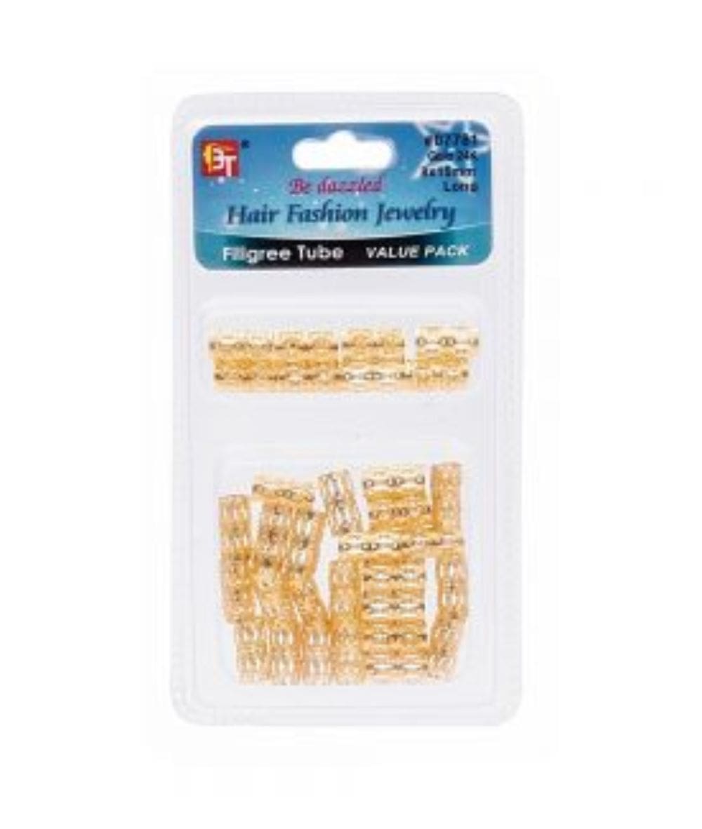 Beauty Town Filigree Tube 8X15Mm Value Pack 40Pcs [Gold] #07781, Hair Tools - Cloré Beauty