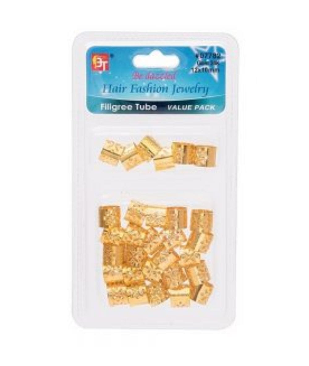 Beauty Town Filigree Tube 12X10Mm Value Pack 30Pcs [Gold] #07782