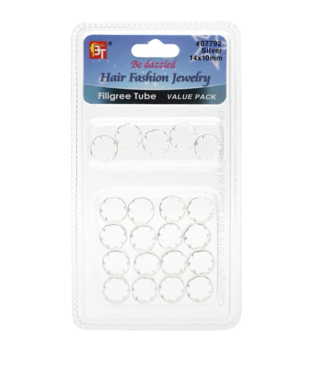 Beauty Town Filigree Tube 14X10Mm Value Pack 22Pcs [Silver] #07792