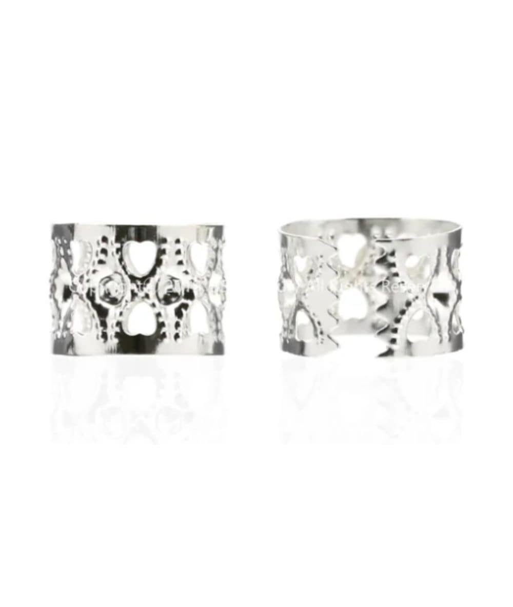 Beauty Town Filigree Tube 14X10Mm Value Pack 22Pcs [Silver] #07792, HAIR STYLING TOOLS - Cloré Beauty