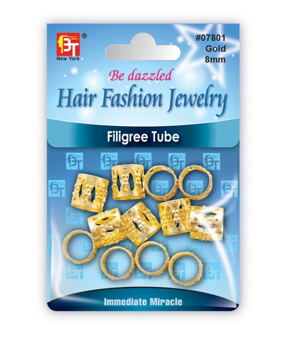Beauty Town Filigree Tube 8Mm [Gold] #07801, Hair Tools - Cloré Beauty