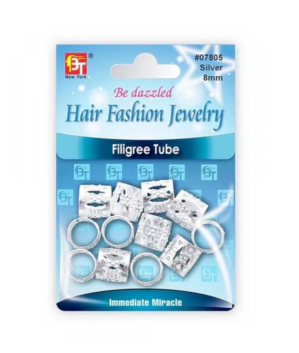 Beauty Town Filigree Tube 8Mm [Silver] #07805, HAIR STYLING TOOLS - Cloré Beauty