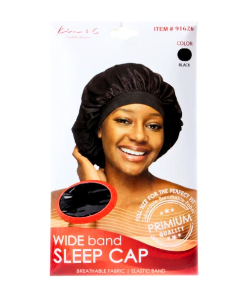 Kim&C Wide Band Sleep Cap Large [Black] #As91626