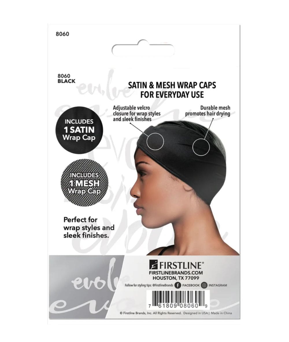 First Line Evolve Satin & Mesh Wrap Cap 2-Pack #8060, ACCESSORIES JEWELRY FASHION - Cloré Beauty