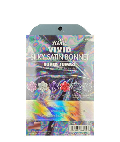 Annie Ms. Remi Silky Satin Vivid Bonnet X-Jumbo #3695 [Platnium Leopard]