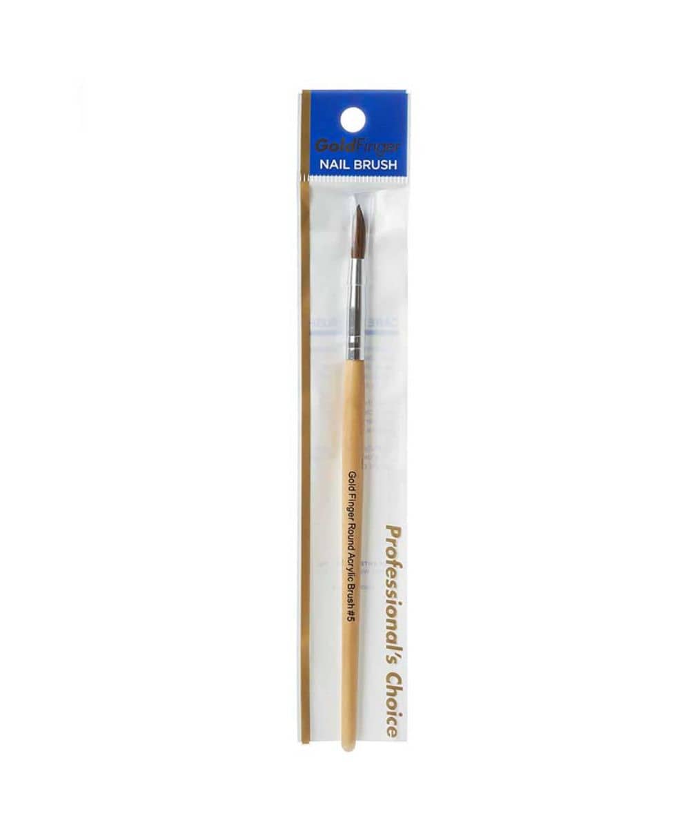 Gold Finger Round Acrylic Brush[#8] #Gb01, COSMETICS MAKEUP - Cloré Beauty
