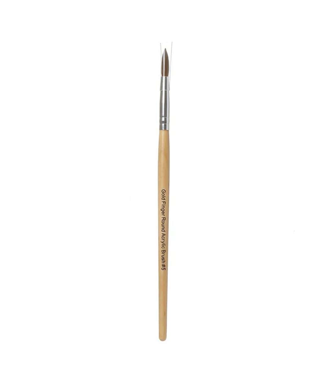 Gold Finger Round Acrylic Brush[#8] #Gb01, COSMETICS MAKEUP - Cloré Beauty