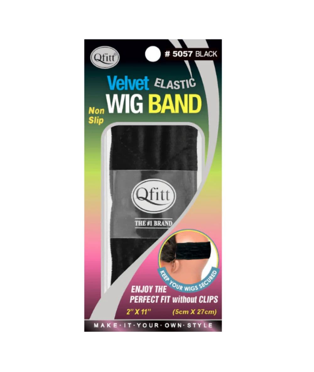 M&M Qfitt Velvet Elastic Wig Band 2' X 11" [Black] #5057, ACCESSORIES JEWELRY FASHION - Cloré Beauty