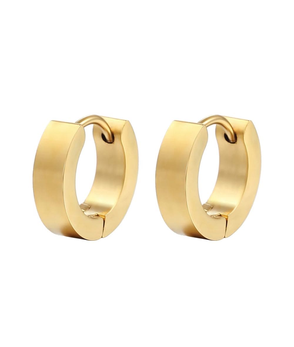 Nude Rose Stainless Steel 18K Gold Wide Small Chunky Earring #E-192, ACCESSORIES JEWELRY FASHION - Cloré Beauty