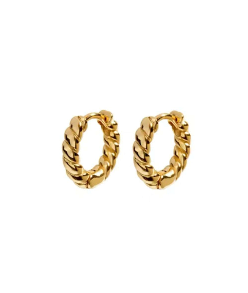 Nude Rose 18K Gold Plated 17Mm Twisted Earring 