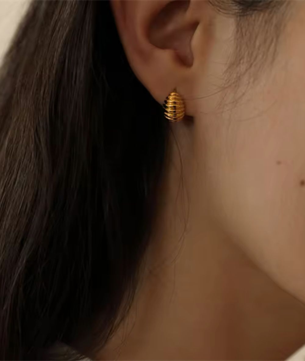 Nude Rose 18K Gold Plated Crossiants Earring #E-198, ACCESSORIES JEWELRY FASHION - Cloré Beauty