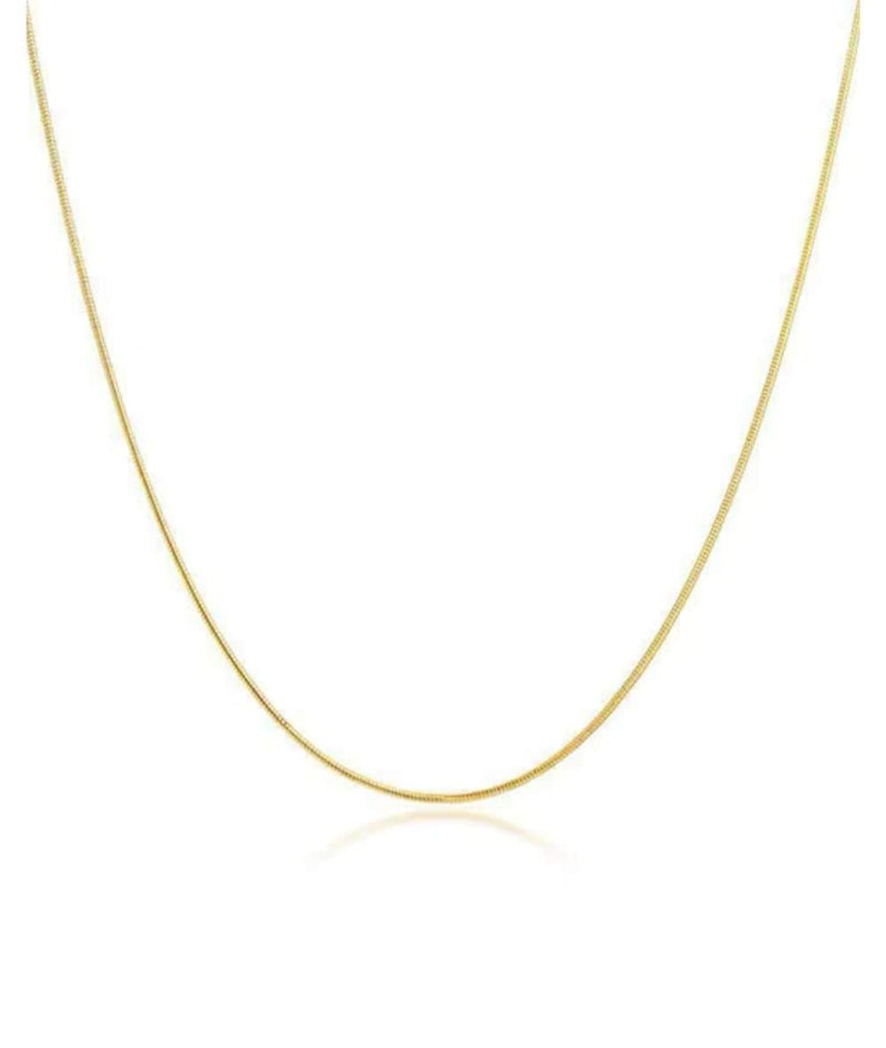 Nude Rose Stainless Steel 18K Gold 1Mm Snake Chain Necklace 
