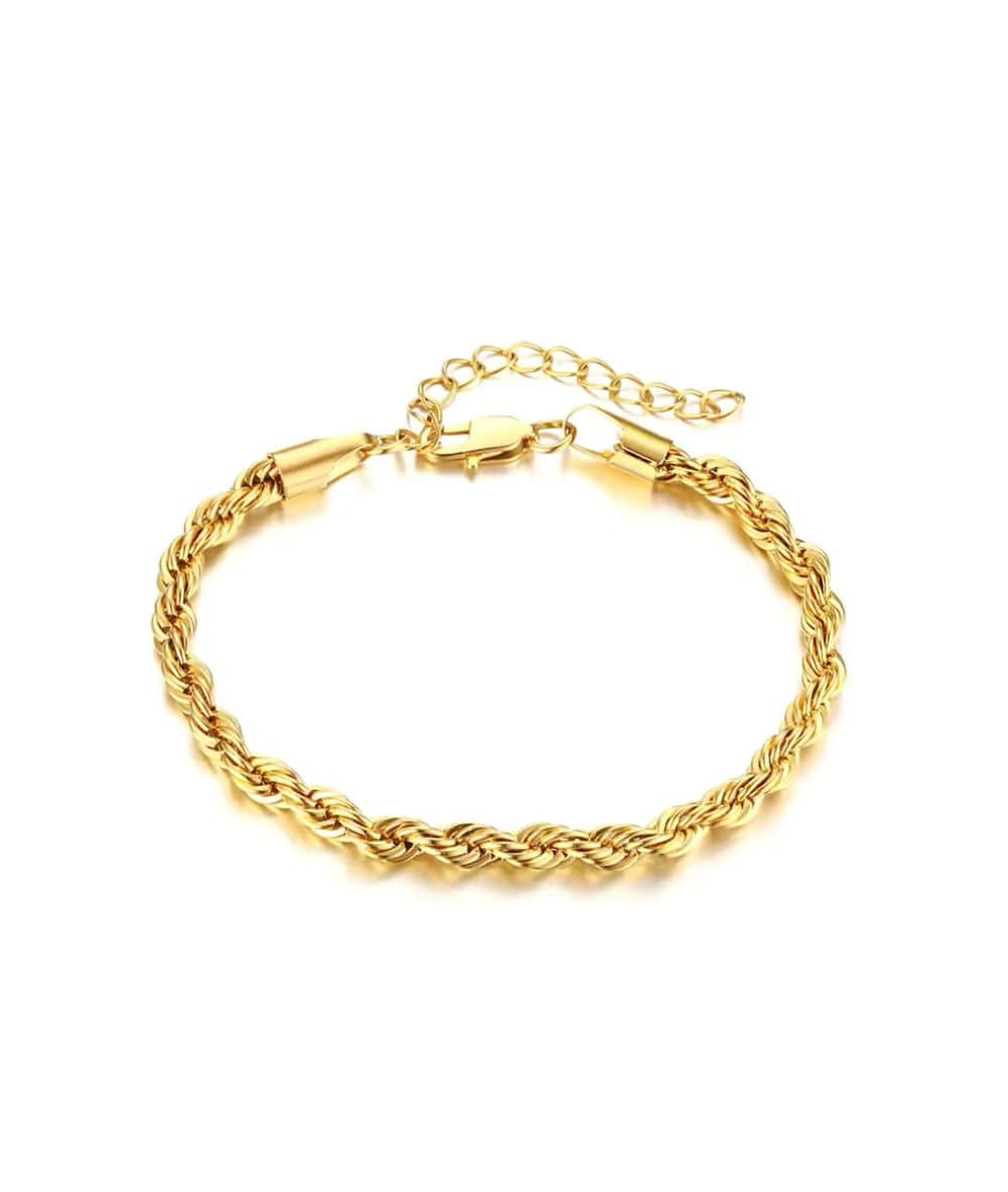 Nude Rose Stainless Steel 18K Gold 5Mm Bracelet #B-011