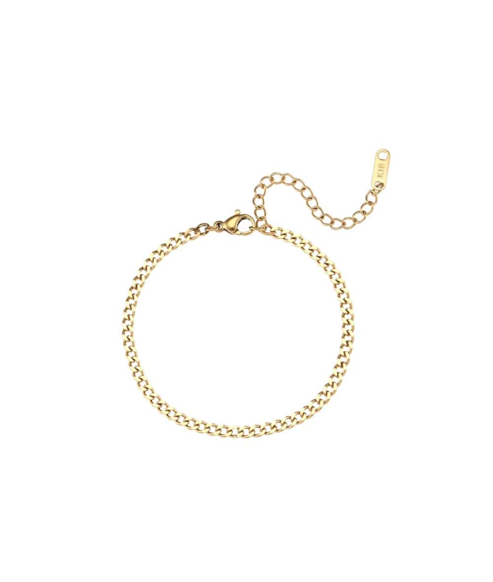 Nude Rose Stainless Steel 18K Gold 2.5Mm Chain Bracelet #B-014, ACCESSORIES JEWELRY FASHION - Cloré Beauty