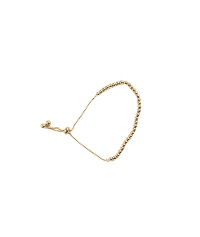 Nude Rose Stainless Steel 18K Gold Bead Bracelet Adjustable Bracelet #B-023