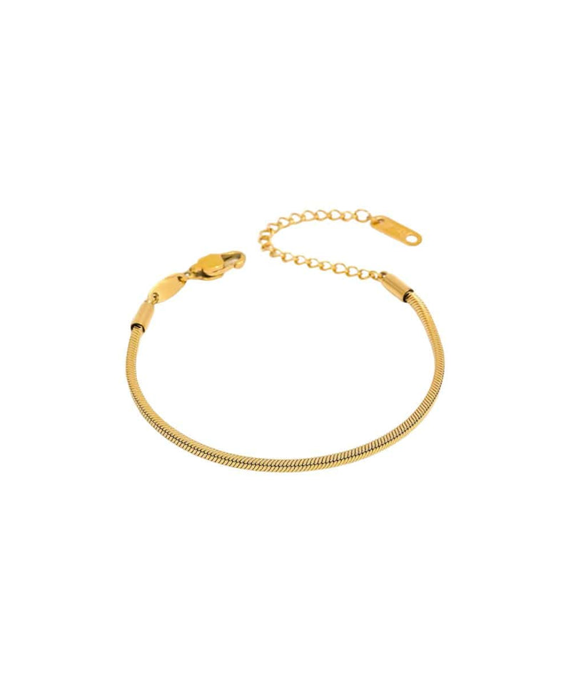 Nude Rose Stainless Steel 18K Gold Snake Chain Bracelet 