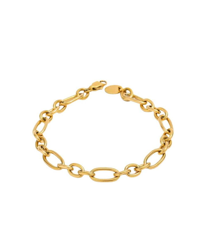 Nude Rose Stainless Steel 18K Gold Bold Chain Bracelet #B-032