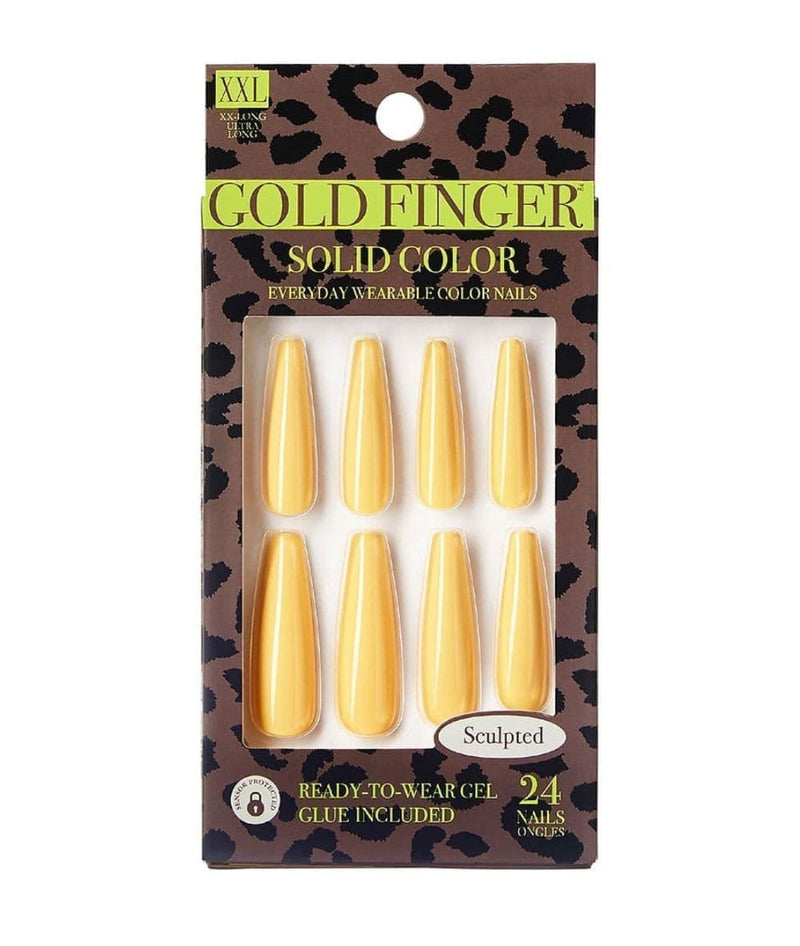 Gold Finger Sculpted Nails 
