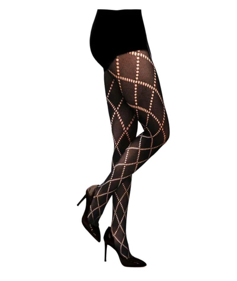 Touch Ups Patterned Fishnet Stockings-Check Plaid