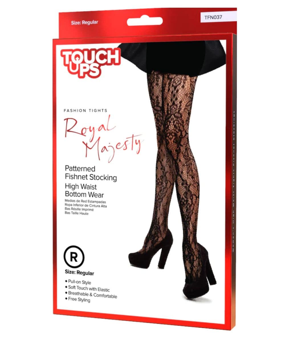 Touch Ups Patterned Fishnet Stockings-Royal Majesty, ACCESSORIES JEWELRY FASHION - Cloré Beauty