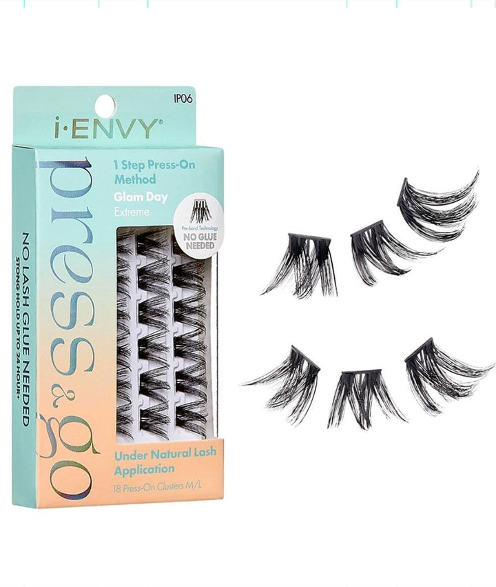 Kiss I-Envy Press & Go Press On Cluster Lashes-Glam Day