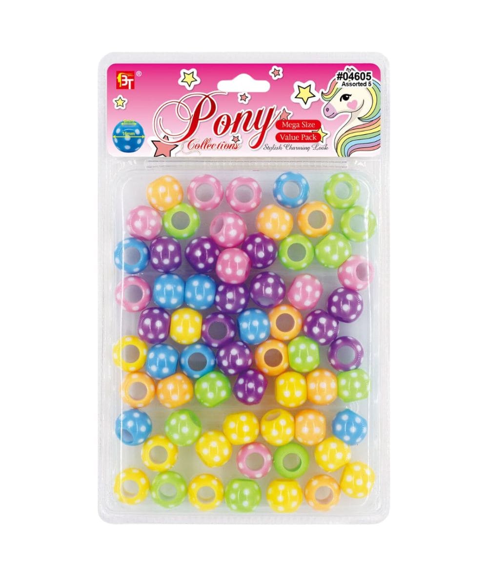 Beauty Town Mega White Polka Dots Round Beads Value Pack, Hair Tools - Cloré Beauty