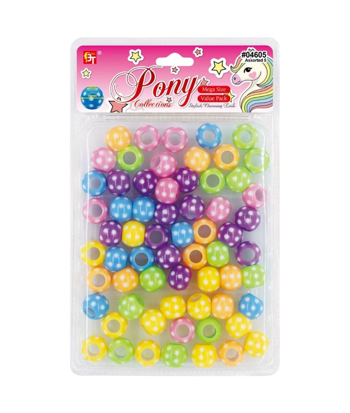 Beauty Town Mega White Polka Dots Round Beads Value Pack