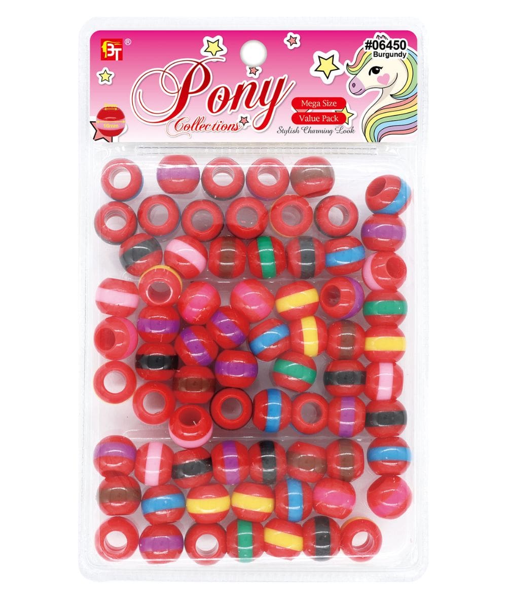 Beauty Town Mega Color Striped Round Beads Value Pack, HAIR STYLING TOOLS - Cloré Beauty