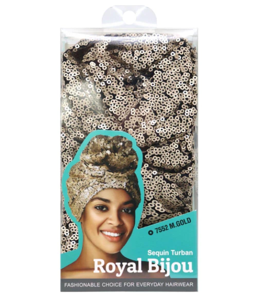 M&M Qfitt Sequin Turban Royal Bijou, Accessory - Cloré Beauty