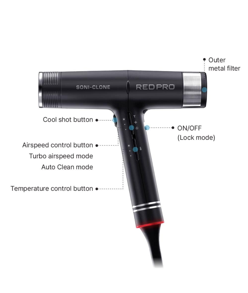 Red Pro Soni-Clone Hair Dryer #BLDC01