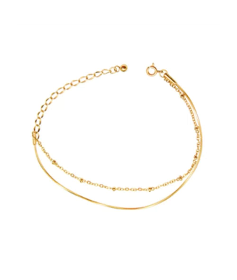 Nude Rose Stainless Steel 18K Gold Plated Double Layer Bracelet #B-036, ACCESSORIES JEWELRY FASHION - Cloré Beauty