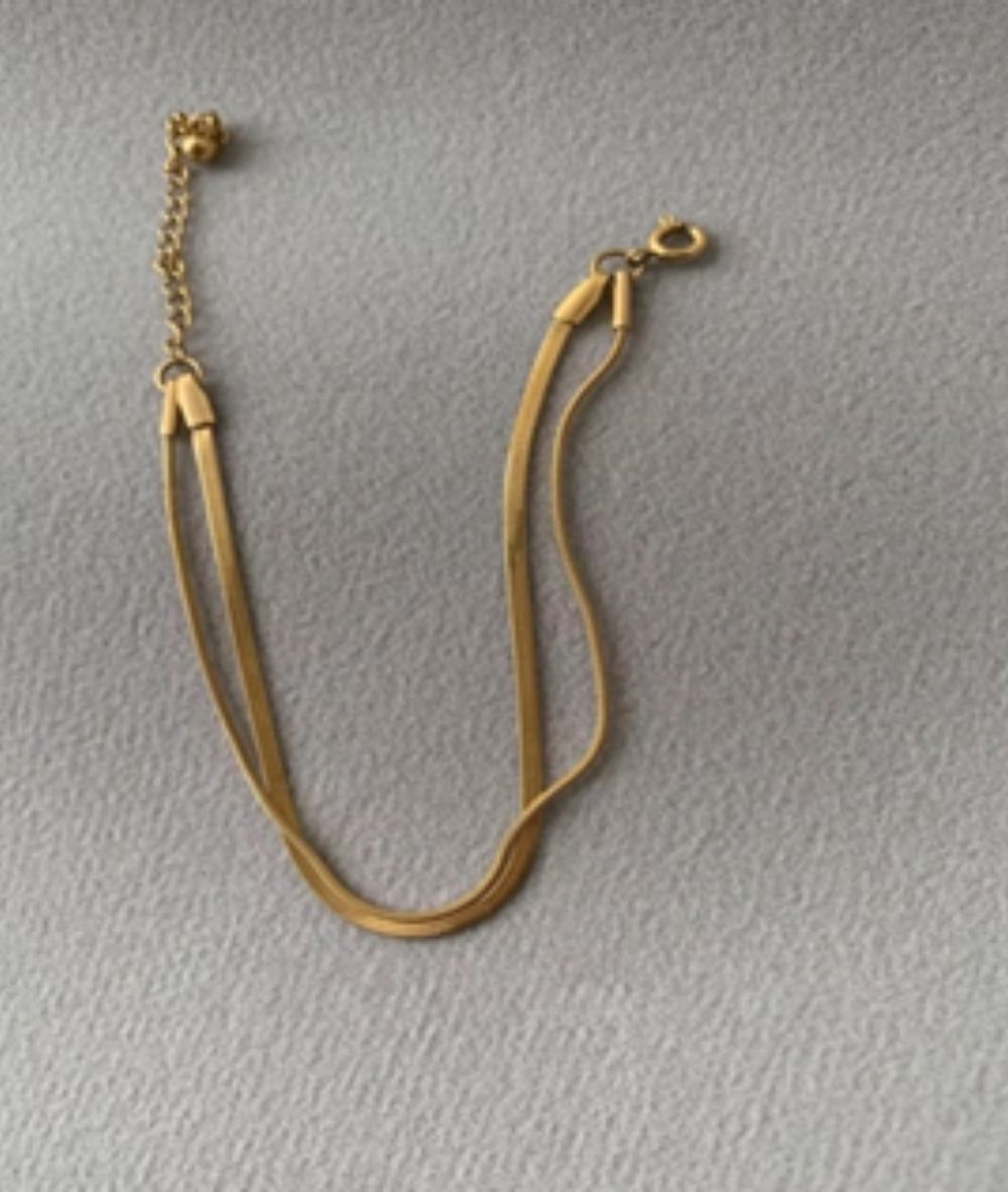 Nude Rose Stainless Steel 18K Gold Plated Db Layered Snake Chain Bracelet #B-037, ACCESSORIES JEWELRY FASHION - Cloré Beauty