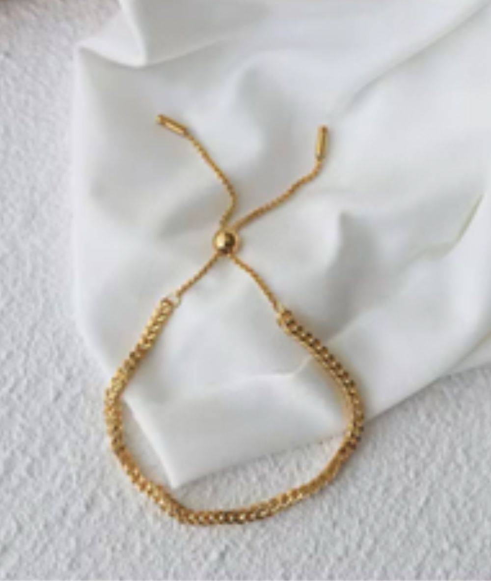 Nude Rose Stainless Steel 18K Gold/P Cuban Link Chain Adjustble Bracelet #B-049, ACCESSORIES JEWELRY FASHION - Cloré Beauty