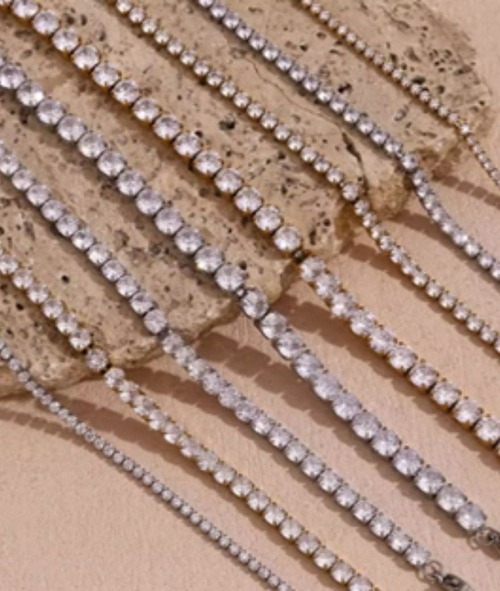 Nude Rose Stainless Steel 4Mm Zircon Chain Bracelet, ACCESSORIES JEWELRY FASHION - Cloré Beauty