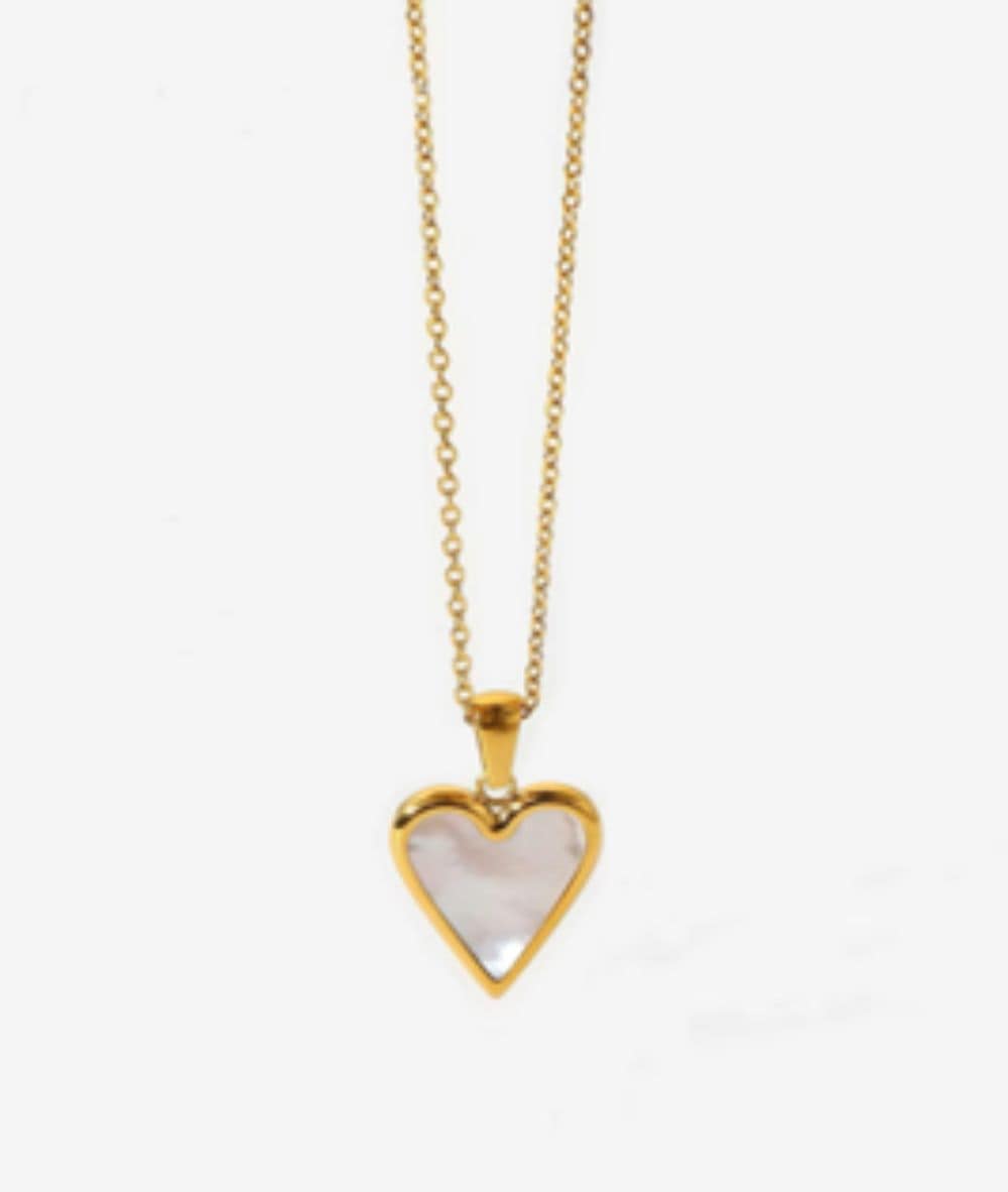 Nude Rose Stainless Steel 18K Gold Plated Natural White Shell Necklace #N-095, ACCESSORIES JEWELRY FASHION - Cloré Beauty