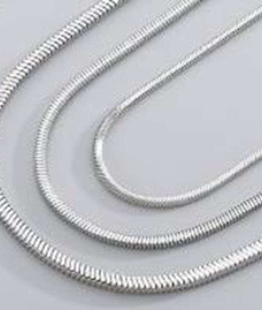 Nude Rose Stainless Steel Silver 1.5Mm Snake Chain Necklace #N-098, ACCESSORIES JEWELRY FASHION - Cloré Beauty