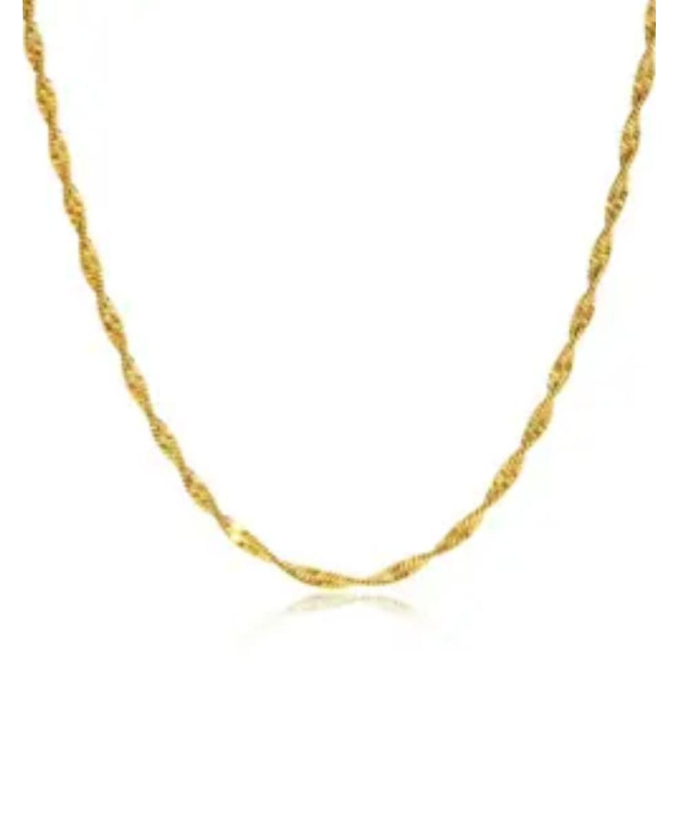 Nude Rose Stainless Steel 18K Gold/P Shiny Water Ripple Chain Necklace #N-101, ACCESSORIES JEWELRY FASHION - Cloré Beauty