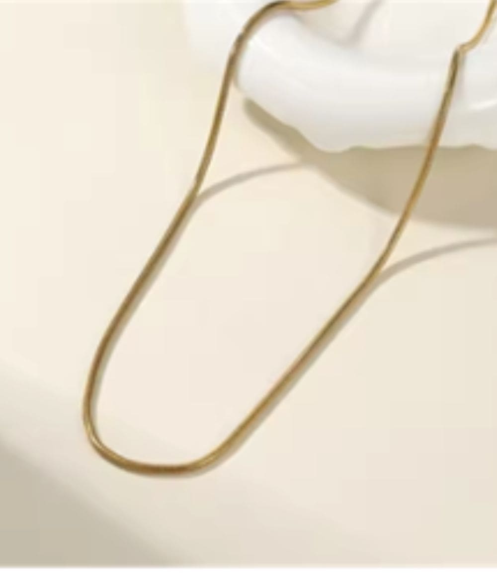 Nude Rose Stainless Steel 18K Gold Plated 2Mm Snake Chain Necklace #N-110, ACCESSORIES JEWELRY FASHION - Cloré Beauty