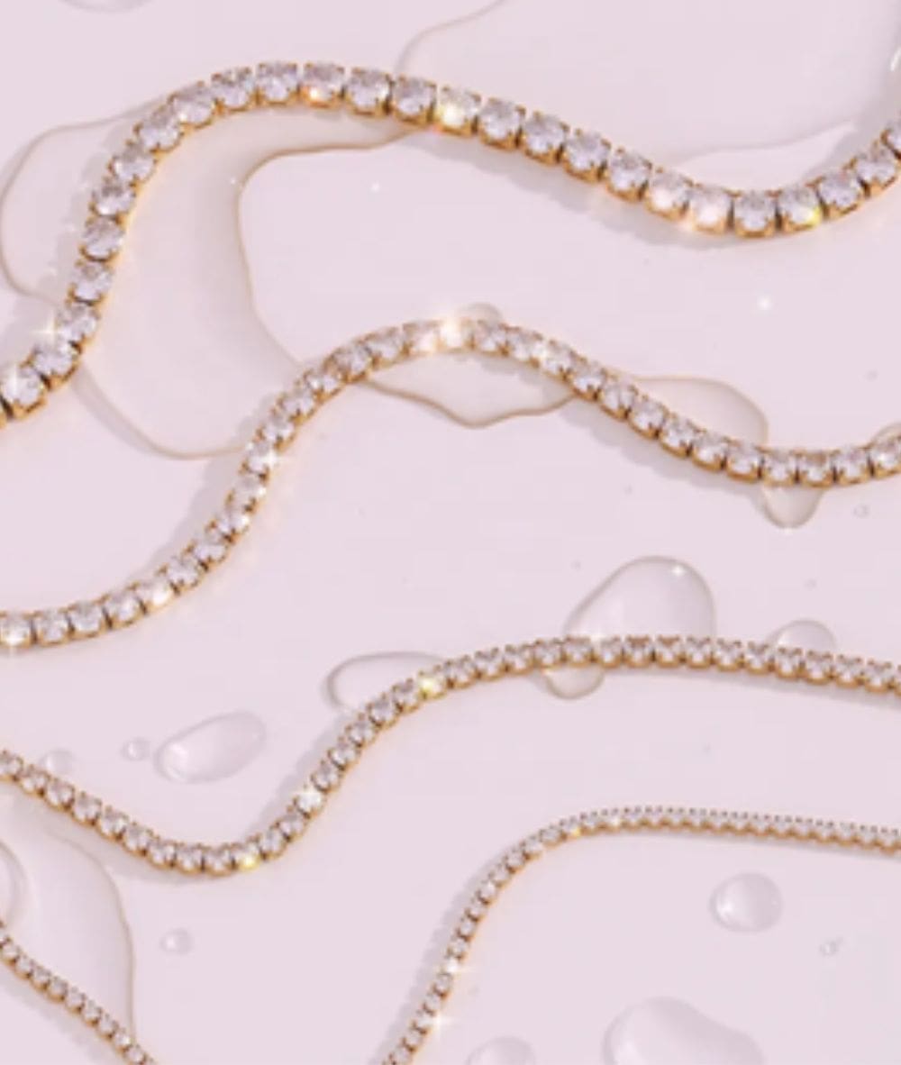 Nude Rose Stainless Steel 3Mm Chain Round Crystal Necklace, ACCESSORIES JEWELRY FASHION - Cloré Beauty