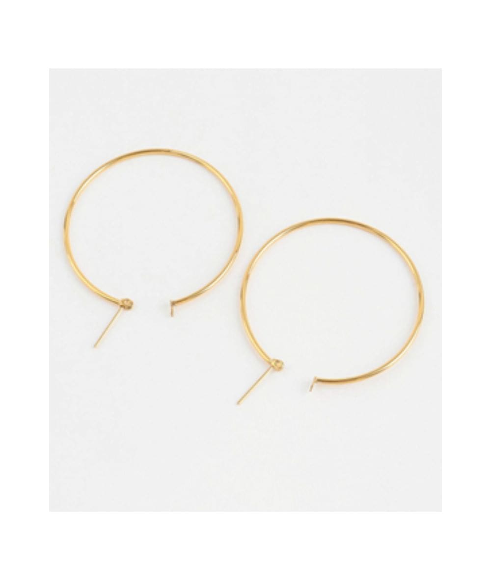 Nude Rose Stainless Steel 40Mm Hoop Earrings, ACCESSORIES JEWELRY FASHION - Cloré Beauty