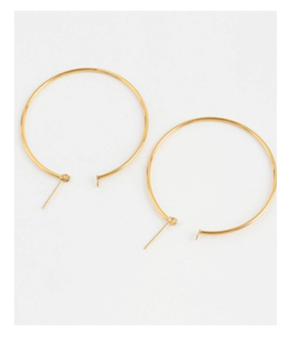 Nude Rose Stainless Steel 18K Gold Plated 50Mm Hoop Earrings #E-309, Accessory - Cloré Beauty