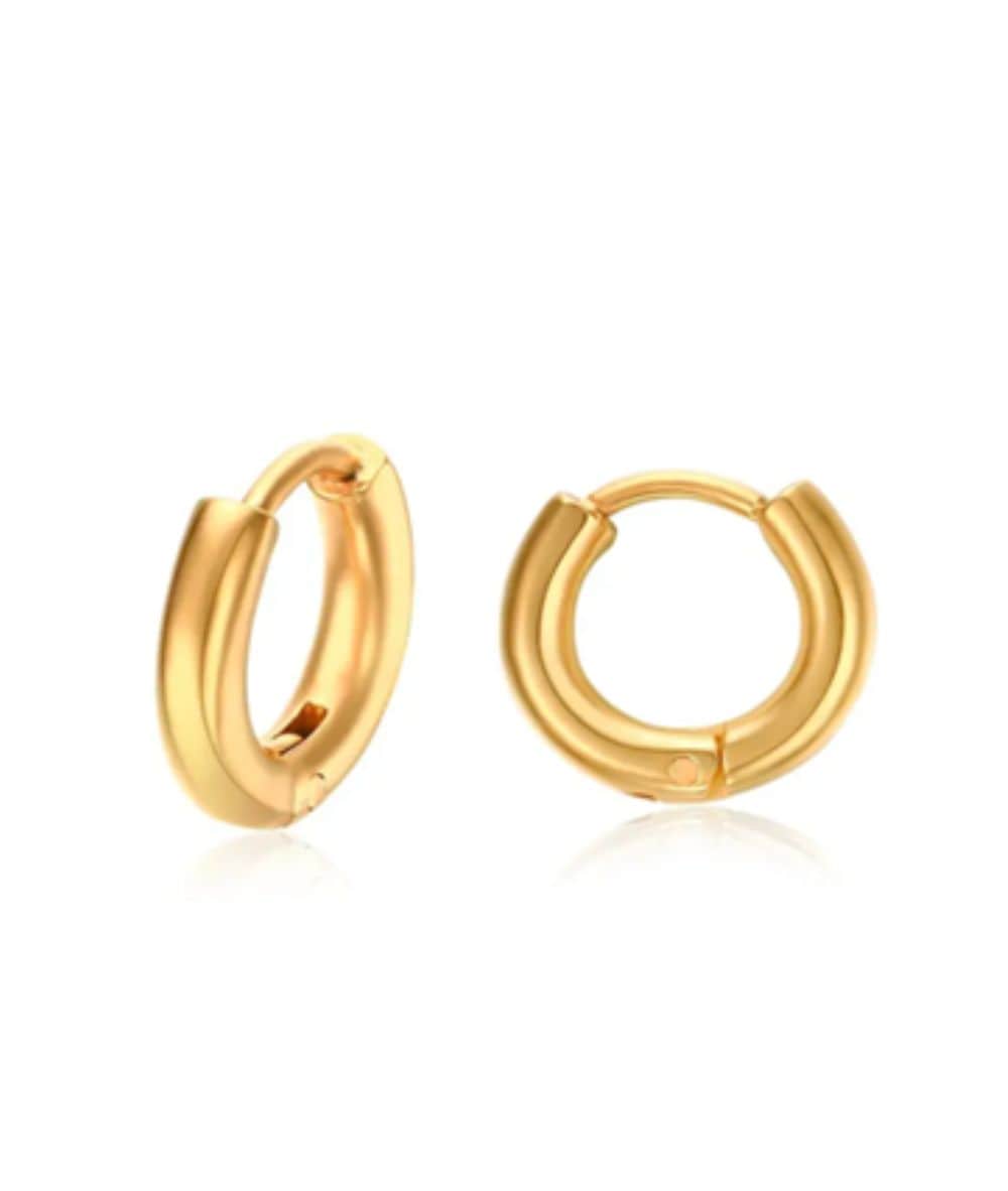Nude Rose Stainless Steel Thick 10Mm Hoop Earrings, ACCESSORIES JEWELRY FASHION - Cloré Beauty
