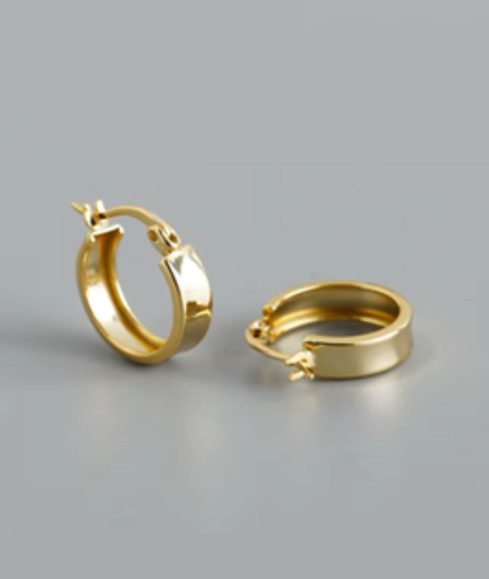 Nude Rose Stainless Steel 2*7Mm Wide Hoop Earrings, Accessory - Cloré Beauty