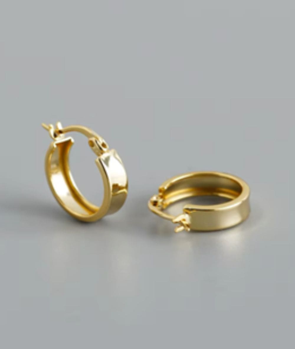 Nude Rose Stainless Steel 2*9Mm Wide Hoop Earrings, ACCESSORIES JEWELRY FASHION - Cloré Beauty